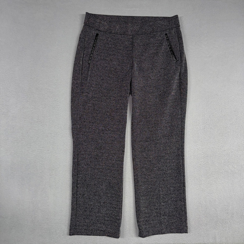 Lane Bryan Pants Womens 18/20 Black White Textured Straight Pull On Stretch